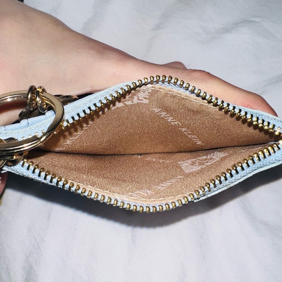 Anne Klein Light Blue Card Holder with Gold Accents - Picture 3 of 3